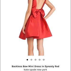 Kate spade backless bow mini dress in dynasty red